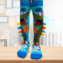 Meia Divertida 3 D Cano Alto Infantil Interativa- Dinossauro