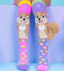 Meia Divertida 3 D Cano Alto Infantil Interativa- Esquilo Menina