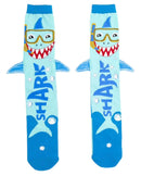 Meia Divertida 3 D Cano Alto Infantil Interativa- Tubarão