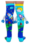 Meia Divertida 3 D Cano Alto Infantil Interativa- Robô