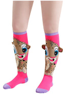 Meia Divertida 3 D Cano Alto Infantil Interativa- Oncinha