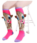 Meia Divertida 3 D Cano Alto Infantil Interativa- Oncinha