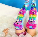 Meia Divertida 3 D Cano Alto Infantil Interativa- Cachorrinho colorida